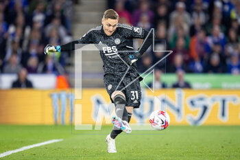 2023-05-01 - Leicester City goalkeeper Daniel Iversen during the English championship Premier League football match between Leicester City and Everton on 1 May 2023 at the King Power Stadium in Leicester, England - FOOTBALL - ENGLISH CHAMP - LEICESTER V EVERTON - ENGLISH PREMIER LEAGUE - SOCCER