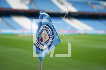2023-05-06 - A general view of Etihad Stadium corner flag before the English championship Premier League football match between Manchester City and Leeds United on 6 May 2023 at the Etihad Stadium in Manchester, England - FOOTBALL - ENGLISH CHAMP - MANCHESTER CITY V LEEDS - ENGLISH PREMIER LEAGUE - SOCCER