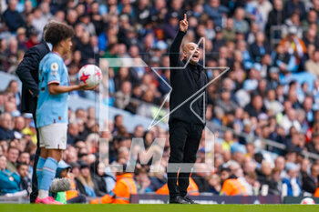 2023-05-06 - Pep Guardiola of Manchester City (Manager) during the English championship Premier League football match between Manchester City and Leeds United on 6 May 2023 at the Etihad Stadium in Manchester, England - FOOTBALL - ENGLISH CHAMP - MANCHESTER CITY V LEEDS - ENGLISH PREMIER LEAGUE - SOCCER
