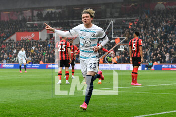 2023-05-06 - Conor Gallagher (23) of Chelsea celebrates scoring the opening goal 0-1 during the English championship Premier League football match between Bournemouth and Chelsea on 6 May 2023 at the Vitality Stadium in Bournemouth, England - FOOTBALL - ENGLISH CHAMP - BOURNEMOUTH V CHELSEA - ENGLISH PREMIER LEAGUE - SOCCER