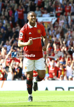2023-05-13 - Manchester United forward Anthony Martial celebrates his goal 1-0 during the English championship Premier League football match between Manchester United and Wolverhampton Wanderers on 13 May 2023 at Old Trafford in Manchester, England - FOOTBALL - ENGLISH CHAMP - MANCHESTER UNITED V WOLVERHAMPTON - ENGLISH PREMIER LEAGUE - SOCCER