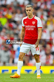 2023-08-12 - Arsenal midfielder Leandro Trossard during the English championship Premier League football match between Arsenal and Nottingham Forest on 12 August 2023 at the Emirates Stadium in London, England - FOOTBALL - ENGLISH CHAMP - ARSENAL V NOTTINGHAM - ENGLISH PREMIER LEAGUE - SOCCER