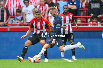 2023-08-13 - Tottenham Hotspur midfielder James Maddison during the English championship Premier League football match between Brentford and Tottenham Hotspur on 13 August 2023 at Gtech Community Stadium in Brentford, England - FOOTBALL - ENGLISH CHAMP - BRENTFORD V TOTTENHAM - ENGLISH PREMIER LEAGUE - SOCCER