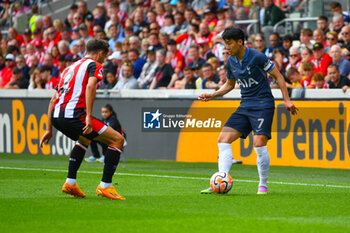 2023-08-13 - Tottenham Hotspur forward Heung-min Son during the English championship Premier League football match between Brentford and Tottenham Hotspur on 13 August 2023 at Gtech Community Stadium in Brentford, England - FOOTBALL - ENGLISH CHAMP - BRENTFORD V TOTTENHAM - ENGLISH PREMIER LEAGUE - SOCCER