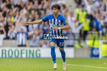 2023-08-12 - Brighton & Hove Albion midfielder Kaoru Mitoma during the English championship Premier League football match between Brighton and Hove Albion and Luton Town on 12 August 2023 at the American Express Community Stadium in Brighton and Hove, England - FOOTBALL - ENGLISH CHAMP - BRIGHTON V LUTON TOWN - ENGLISH PREMIER LEAGUE - SOCCER