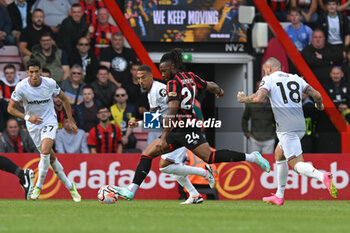 2023-08-12 - Antoine Semenyo (24) of AFC Bournemouth during the English championship Premier League football match between Bournemouth and West Ham United on 12 August 2023 at the Vitality Stadium in Bournemouth, England - FOOTBALL - ENGLISH CHAMP - BOURNEMOUTH V WEST HAM - ENGLISH PREMIER LEAGUE - SOCCER