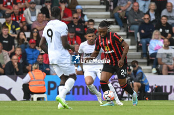 2023-08-12 - Antoine Semenyo (24) of AFC Bournemouth during the English championship Premier League football match between Bournemouth and West Ham United on 12 August 2023 at the Vitality Stadium in Bournemouth, England - FOOTBALL - ENGLISH CHAMP - BOURNEMOUTH V WEST HAM - ENGLISH PREMIER LEAGUE - SOCCER
