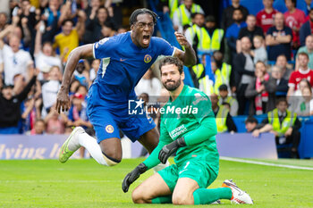 2023-08-13 - Chelsea defender Axel Disasi (2) scores and celebrates during the English championship Premier League football match between Chelsea and Liverpool on 13 August 2023 at Stamford Bridge in London, England - FOOTBALL - ENGLISH CHAMP - CHELSEA V LIVERPOOL - ENGLISH PREMIER LEAGUE - SOCCER