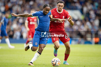 2023-08-13 - Liverpool defender Trent Alexander-Arnold (66) battles with Chelsea midfielder Raheem Sterling (7) during the English championship Premier League football match between Chelsea and Liverpool on 13 August 2023 at Stamford Bridge in London, England - FOOTBALL - ENGLISH CHAMP - CHELSEA V LIVERPOOL - ENGLISH PREMIER LEAGUE - SOCCER