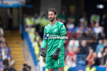 2023-08-13 - Liverpool goalkeeper Alisson Becker (1) during the English championship Premier League football match between Chelsea and Liverpool on 13 August 2023 at Stamford Bridge in London, England - FOOTBALL - ENGLISH CHAMP - CHELSEA V LIVERPOOL - ENGLISH PREMIER LEAGUE - SOCCER