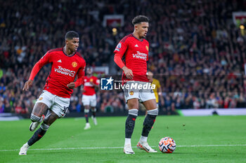 2023-08-14 - Manchester United forward Jadon Sancho (25), Manchester United forward Marcus Rashford (10) during the English championship Premier League football match between Manchester United and Wolverhampton Wanderers on 14 August 2023 at Old Trafford in Manchester, England - FOOTBALL - ENGLISH CHAMP - MANCHESTER UNITED V WOLVERHAMPTON - ENGLISH PREMIER LEAGUE - SOCCER