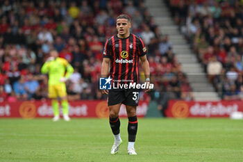 2023-08-26 - Max Aarons (37) of AFC Bournemouth during the English championship Premier League football match between Bournemouth and Tottenham Hotspur on 26 August 2023 at the Vitality Stadium in Bournemouth, England - FOOTBALL - ENGLISH CHAMP - BOURNEMOUTH V TOTTENHAM - ENGLISH PREMIER LEAGUE - SOCCER
