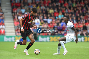 2023-08-26 - Philip Billing (29) of AFC Bournemouth and Pape Matar Sarr (29) of Tottenham Hotspur during the English championship Premier League football match between Bournemouth and Tottenham Hotspur on 26 August 2023 at the Vitality Stadium in Bournemouth, England - FOOTBALL - ENGLISH CHAMP - BOURNEMOUTH V TOTTENHAM - ENGLISH PREMIER LEAGUE - SOCCER