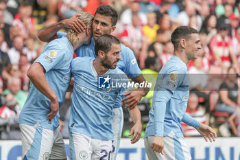 2023-08-27 - Rodri (16) of Manchester City scores and celebrates 1-2 during the English championship Premier League football match between Sheffield United and Manchester City on 27 August 2023 at Bramall Lane in Sheffield, England - FOOTBALL - ENGLISH CHAMP - SHEFFIELD V MANCHESTER CITY - ENGLISH PREMIER LEAGUE - SOCCER