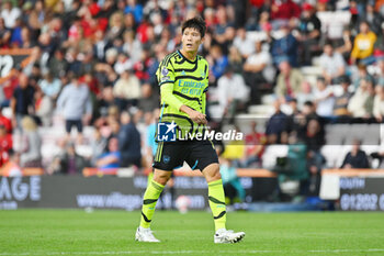 2023-09-30 - Takehiro Tomiyasu (18) of Arsenal during the English championship Premier League football match between Bournemouth and Arsenal on 30 September 2023 at the Vitality Stadium in Bournemouth, England - FOOTBALL - ENGLISH CHAMP - BOURNEMOUTH V ARSENAL - ENGLISH PREMIER LEAGUE - SOCCER