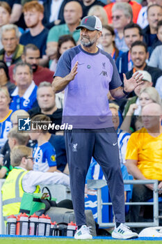 2023-10-08 - Liverpool Manager Jurgen Klopp during the English championship Premier League football match between Brighton and Hove Albion and Liverpool on 8 October 2023 at the American Express Stadium in Brighton and Hove, England - FOOTBALL - ENGLISH CHAMP - BRIGHTON V LIVERPOOL - ENGLISH PREMIER LEAGUE - SOCCER