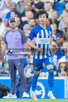 2023-10-08 - Brighton & Hove Albion FC midfielder Kaoru Mitoma during the English championship Premier League football match between Brighton and Hove Albion and Liverpool on 8 October 2023 at the American Express Stadium in Brighton and Hove, England - FOOTBALL - ENGLISH CHAMP - BRIGHTON V LIVERPOOL - ENGLISH PREMIER LEAGUE - SOCCER