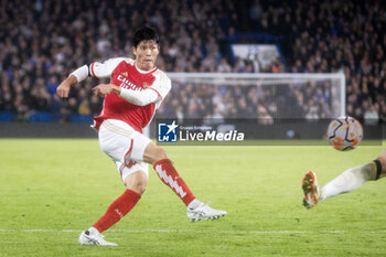 2023-10-21 - Arsenal defender Takehiro Tomiyasu during the English championship Premier League football match between Chelsea and Arsenal on 21 October 2023 at Stamford Bridge in London, England - FOOTBALL - ENGLISH CHAMP - CHELSEA V ARSENAL - ENGLISH PREMIER LEAGUE - SOCCER