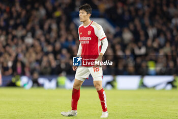 2023-10-21 - Arsenal defender Takehiro Tomiyasu during the English championship Premier League football match between Chelsea and Arsenal on 21 October 2023 at Stamford Bridge in London, England - FOOTBALL - ENGLISH CHAMP - CHELSEA V ARSENAL - ENGLISH PREMIER LEAGUE - SOCCER