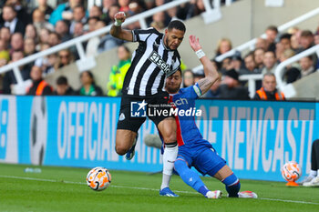 2023-10-21 - Joelinton of Newcastle and Joel Ward of Crystal Palace during the English championship Premier League football match between Newcastle United and Crystal Palace on 21 October 2023 at St. James's Park in Newcastle, England - FOOTBALL - ENGLISH CHAMP - NEWCASTLE V CRYSTAL PALACE - ENGLISH PREMIER LEAGUE - SOCCER