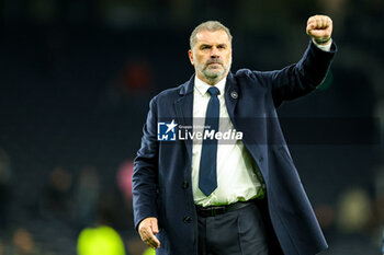 2023-10-23 - Ange Postecoglou Manager of Tottenham Hotspur celebrates at full time during the English championship Premier League football match between Tottenham Hotspur and Fulham on 23 October 2023 at Tottenham Hotspur Stadium in London, England - FOOTBALL - ENGLISH CHAMP - TOTTENHAM V FULHAM - ENGLISH PREMIER LEAGUE - SOCCER