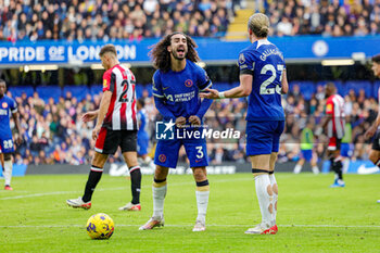 2023-10-29 - Marc Cucurella (3) of Chelsea during the English championship Premier League football match between Chelsea and Brentford on 28 October 2023 at Stamford Bridge in London, England - FOOTBALL - ENGLISH CHAMP - CHELSEA V BRENTFORD - ENGLISH PREMIER LEAGUE - SOCCER