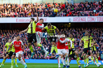 2023-11-11 - Gabriel (6) of Arsenal heads towards goal during the English championship Premier League football match between Arsenal and Burnley on 11 November 2023 at the Emirates Stadium in London, England - FOOTBALL - ENGLISH CHAMP - ARSENAL V BURNLEY - ENGLISH PREMIER LEAGUE - SOCCER