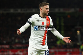 2023-11-11 - Jordan Clark of Luton Town during the English championship Premier League football match between Manchester United and Luton Town on 11 November 2023 at Old Trafford in Manchester, England - FOOTBALL - ENGLISH CHAMP - MANCHESTER UNITED V LUTON TOWN - ENGLISH PREMIER LEAGUE - SOCCER
