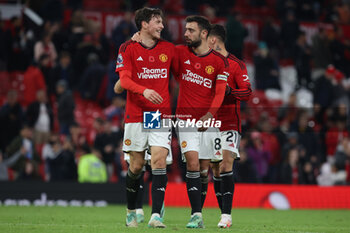2023-11-11 - Bruno Fernandes and Victor Lindelöf of Manchester United at full time during the English championship Premier League football match between Manchester United and Luton Town on 11 November 2023 at Old Trafford in Manchester, England - FOOTBALL - ENGLISH CHAMP - MANCHESTER UNITED V LUTON TOWN - ENGLISH PREMIER LEAGUE - SOCCER