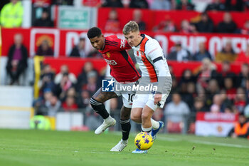 2023-11-11 - Marcus Rashford of Manchester United and Alfie Doughty of Luton Town during the English championship Premier League football match between Manchester United and Luton Town on 11 November 2023 at Old Trafford in Manchester, England - FOOTBALL - ENGLISH CHAMP - MANCHESTER UNITED V LUTON TOWN - ENGLISH PREMIER LEAGUE - SOCCER