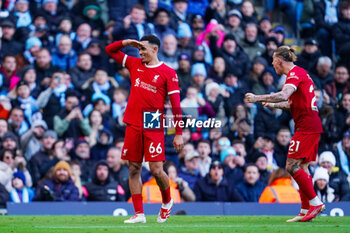 2023-11-25 - Liverpool defender Trent Alexander-Arnold (66) scores a goal and celebrates to make the score 1-1 during the English championship Premier League football match between Manchester City and Liverpool on 25 November 2023 at the Etihad Stadium in Manchester, England - FOOTBALL - ENGLISH CHAMP - MANCHESTER CITY V LIVERPOOL - ENGLISH PREMIER LEAGUE - SOCCER