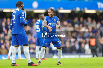2023-12-03 - Chelsea forward Raheem Sterling (7) speaks with Chelsea defender Axel Disasi (2) during the English championship Premier League football match between Chelsea and Brighton and Hove Albion on 3 December 2023 at Stamford Bridge in London, England - FOOTBALL - ENGLISH CHAMP - CHELSEA V BRIGHTON - ENGLISH PREMIER LEAGUE - SOCCER
