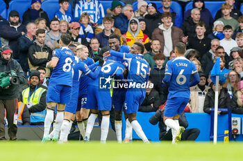 2023-12-03 - Chelsea defender Levi Colwill (26) celebrates with teammates after scoring a goal 2-0 during the English championship Premier League football match between Chelsea and Brighton and Hove Albion on 3 December 2023 at Stamford Bridge in London, England - FOOTBALL - ENGLISH CHAMP - CHELSEA V BRIGHTON - ENGLISH PREMIER LEAGUE - SOCCER