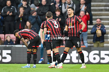 2023-12-03 - Dominic Solanke (9) of AFC Bournemouth celebrates his goal 2-1 during the English championship Premier League football match between Bournemouth and Aston Villa on 3 December 2023 at the Vitality Stadium in Bournemouth, England - FOOTBALL - ENGLISH CHAMP - BOURNEMOUTH V ASTON VILLA - ENGLISH PREMIER LEAGUE - SOCCER