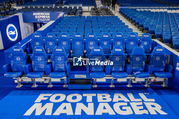 06/12/2023 - Dugout ahead of the English championship Premier League football match between Brighton and Hove Albion and Brentford on 6 December 2023 at the American Express Stadium in Brighton and Hove, England - FOOTBALL - ENGLISH CHAMP - BRIGHTON V BRENTFORD - ENGLISH PREMIER LEAGUE - CALCIO
