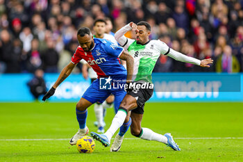 2023-12-09 - Jordan Ayew (9) of Crystal Palace and Ryan Gravenberch (38) of Liverpool during the English championship Premier League football match between Crystal Palace and Liverpool on 9 December 2023 at Selhurst Park in London, England - FOOTBALL - ENGLISH CHAMP - CRYSTAL PALACE V LIVERPOOL - ENGLISH PREMIER LEAGUE - SOCCER