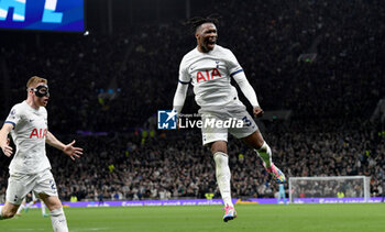 2023-12-10 - Destiny Udogie of Tottenham Hotspur celebrates a goal during the English championship Premier League football match between Tottenham Hotspur and Newcastle United on 10 December 2023 at Tottenham Hotspur Stadium in London, England - FOOTBALL - ENGLISH CHAMP - TOTTENHAM V NEWCASTLE - ENGLISH PREMIER LEAGUE - SOCCER