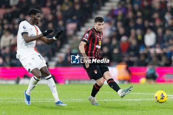 2023-12-16 - Bournemouth defender Marcos Senesi (25) during the English championship Premier League football match between Bournemouth and Luton Town on 16 December 2023 at the Vitality Stadium in Bournemouth, England - FOOTBALL - ENGLISH CHAMP - BOURNEMOUTH V LUTON TOWN - ENGLISH PREMIER LEAGUE - SOCCER