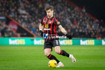 2023-12-16 - Bournemouth defender Milos Kerkez during the English championship Premier League football match between Bournemouth and Luton Town on 16 December 2023 at the Vitality Stadium in Bournemouth, England - FOOTBALL - ENGLISH CHAMP - BOURNEMOUTH V LUTON TOWN - ENGLISH PREMIER LEAGUE - SOCCER