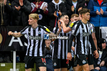 2023-12-16 - Miguel Almiron of Newcastle celebrates his goal with his team mates 2-0 during the English championship Premier League football match between Newcastle United and Fulham on 16 December 2023 at St. James' Park in Newcastle, England - FOOTBALL - ENGLISH CHAMP - NEWCASTLE V FULHAM - ENGLISH PREMIER LEAGUE - SOCCER