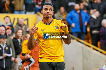 2023-12-24 - Wolverhampton Wanderers midfielder Mario Lemina (5) scores a goal and celebrates to make the score 1-0 during the English championship Premier League football match between Wolverhampton Wanderers and Chelsea on 24 December 2023 at Molineux stadium in Wolverhampton, England - FOOTBALL - ENGLISH CHAMP - WOLVERHAMPTON V CHELSEA - ENGLISH PREMIER LEAGUE - SOCCER