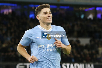 2023-12-30 - Manchester City forward Julian Alvarez (19) celebrates his goal 2-0 during the English championship Premier League football match between Manchester City and Sheffield United on 30 December 2023 at the Etihad Stadium in Manchester, England - FOOTBALL - ENGLISH CHAMP - MANCHESTER CITY V SHEFFIELD UNITED - ENGLISH PREMIER LEAGUE - SOCCER