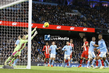 2023-12-30 - Manchester City goalkeeper Ederson (31) saves the header of Sheffield United Forward William Osula (32) during the English championship Premier League football match between Manchester City and Sheffield United on 30 December 2023 at the Etihad Stadium in Manchester, England - FOOTBALL - ENGLISH CHAMP - MANCHESTER CITY V SHEFFIELD UNITED - ENGLISH PREMIER LEAGUE - SOCCER