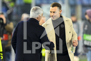 2023-02-23 - José Mourinho of A.S. Roma and Matthias Jaissle of FC Salzburg during the UEFA Europa League play-off second leg between A.S. Roma vs FC Salzburg on February 23, 2023 at the Stadio Olimpico in Rome, Italy. - AS ROMA VS RB SALZBURG - UEFA EUROPA LEAGUE - SOCCER