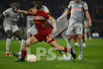 2023-02-23 - Paulo Dybala of A.S. Roma and Lucas Gourna-Douath of FC Salzburg during the UEFA Europa League play-off second leg between A.S. Roma vs FC Salzburg on February 23, 2023 at the Stadio Olimpico in Rome, Italy. - AS ROMA VS RB SALZBURG - UEFA EUROPA LEAGUE - SOCCER