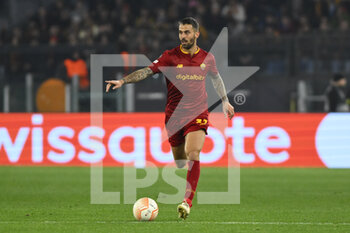 2023-02-23 - Leonardo Spinazzola of A.S. Roma during the UEFA Europa League play-off second leg between A.S. Roma vs FC Salzburg on February 23, 2023 at the Stadio Olimpico in Rome, Italy. - AS ROMA VS RB SALZBURG - UEFA EUROPA LEAGUE - SOCCER
