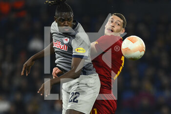 2023-02-23 - Oumar Solet of FC Salzburg and Andrea Belotti of A.S. Roma during the UEFA Europa League play-off second leg between A.S. Roma vs FC Salzburg on February 23, 2023 at the Stadio Olimpico in Rome, Italy. - AS ROMA VS RB SALZBURG - UEFA EUROPA LEAGUE - SOCCER