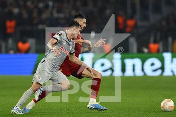 2023-02-23 - Roger Ibanez of A.S. Roma during the UEFA Europa League play-off second leg between A.S. Roma vs FC Salzburg on February 23, 2023 at the Stadio Olimpico in Rome, Italy. - AS ROMA VS RB SALZBURG - UEFA EUROPA LEAGUE - SOCCER
