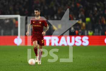 2023-02-23 - Leonardo Spinazzola of A.S. Roma during the UEFA Europa League play-off second leg between A.S. Roma vs FC Salzburg on February 23, 2023 at the Stadio Olimpico in Rome, Italy. - AS ROMA VS RB SALZBURG - UEFA EUROPA LEAGUE - SOCCER