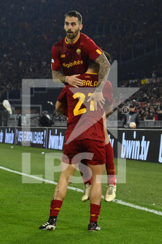 2023-02-23 - Paulo Dybala of A.S. Roma and Leonardo Spinazzola of A.S. Roma during the UEFA Europa League play-off second leg between A.S. Roma vs FC Salzburg on February 23, 2023 at the Stadio Olimpico in Rome, Italy. - AS ROMA VS RB SALZBURG - UEFA EUROPA LEAGUE - SOCCER